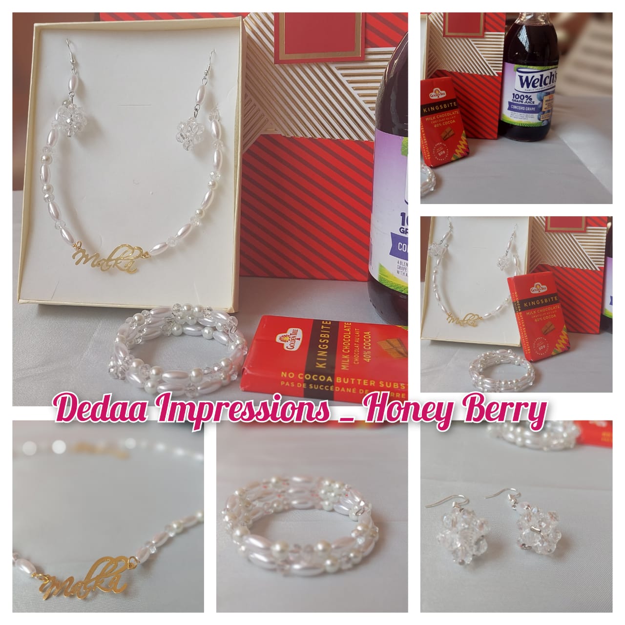 beaded necklace and earring